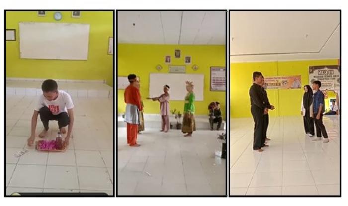 SISWA KELAS IX MENGIKUTI KEGIATAN UJIAN PRAKTEK TAHUN PELAJARAN 2023/2024