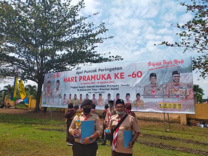 Tak Puas Dengan Hasil KSM, MTsN 1 Tebo Juga Berhasil Meraih Juara Pada Perlombaan HUT PRAMUKA Ke-60 Tingkat Kwarcab