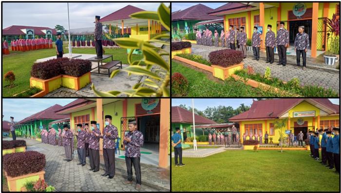MTs N 1 TEBO MENGGELAR APEL PENGHORMATAN BENDERA MERAH PUTIH DAN DOA BERSAMA