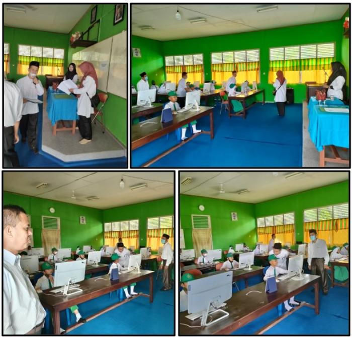 MONITORING KEPALA KEMENAG KABUPATEN TEBO PADA PELAKSAAN ANBK DILAB KOMPUTER MTs N 1 TEBO