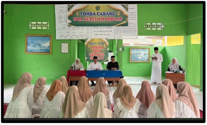 Tampilkan Khusyuk dan Hafalan Terbaik, Siswa Kelas VII Bersaing di Cabang Doa Setelah Sholat MTQ VI MTsN 1 Tebo