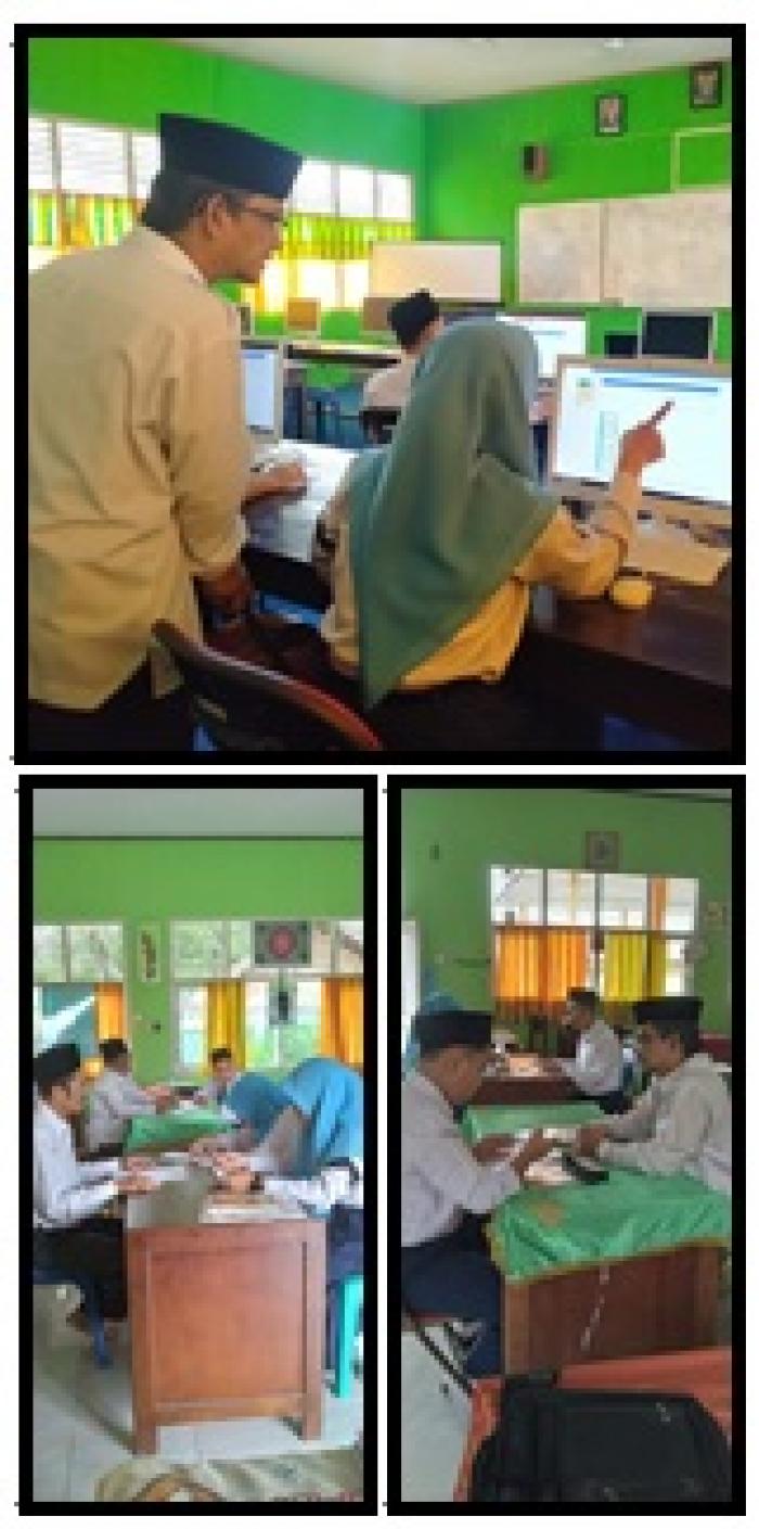 GURU BAHASA ARAB MTs N 1 TEBO DAMPINGI SISWA SISWI 