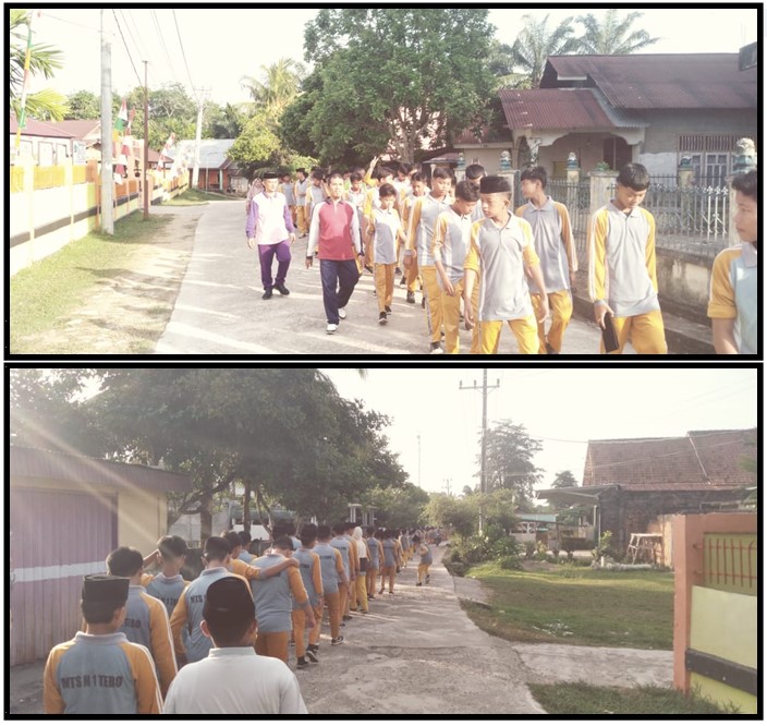 KEGIATAN RUTIN BULANAN, SABTU PAGI MTsN 1 TEBO LARI PAGI