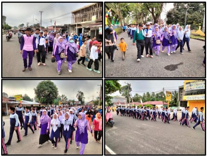 MTs N 1 TEBO IKUT RAMAIKAN JALAN SANTAI KERUKUNAN UMAT BERAGAMA BERSAMA KEMENAG TEBO