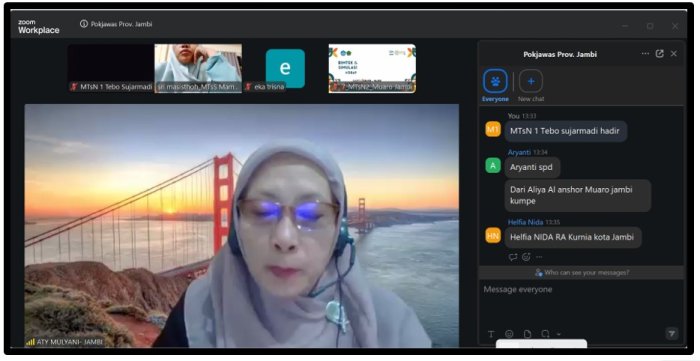 Majelis Guru MTsN 1 Tebo Ikuti Webinar Kurikulum Berbasis Cinta Kanwil Kemenag Jambi