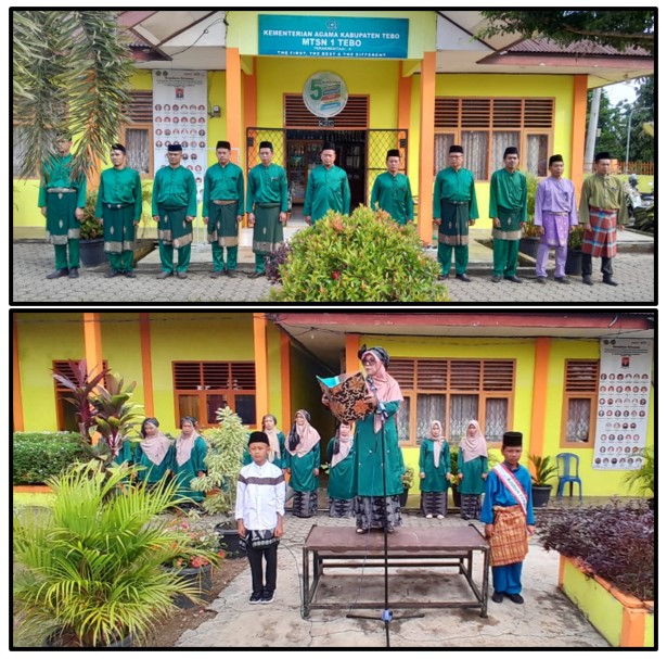 MTsN 1 TEBO MERIAHKAN DENGAN UPACARA DENGAN MENGGUNAKAN BAJU ADAT