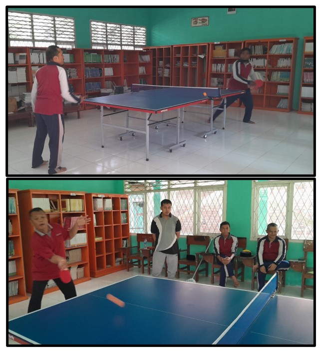 KESERUAN PERTANDINGAN TENIS MEJA ANTAR MAJELIS GURU DALAM KEGIATAN CLASS MEETING 
