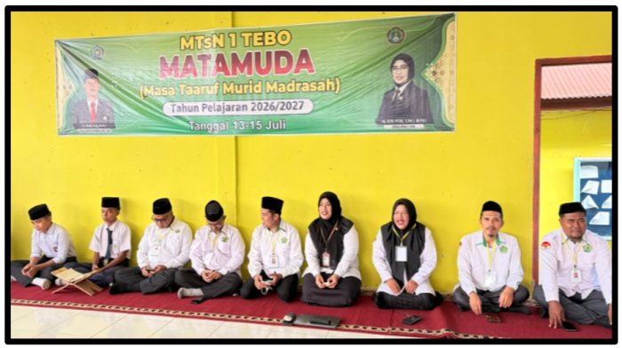 Buka Secara Resmi Kegiatan MATAMUDA, Kepala MTsN 1 Tebo Sambut Hangat Generasi Baru di Aula Madrasah