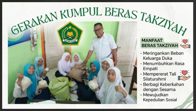 Tumbuhkan Rasa Empati dan Kepedulian, Siswa MTsN 1 Tebo Kumpulkan Beras Takziyah untuk Keluaraga Duka