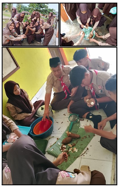 SISWA SISWI MTs N 1 TEBO MEMBUAT TAPE SINGKONG