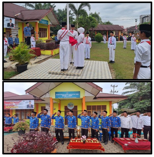 MTsN 1 TEBO MENGGELAR UPACARA KEMERDEKAAN REPUBLIK INDONESIA KE - 80 TAHUN 2025