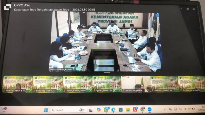 Kepala dan Bendahara MTsN 1 Tebo Ikuti Rakor RKA 2027 Daring