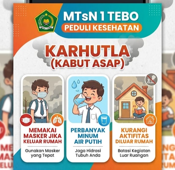 MTsN 1 Tebo Himbau Warga Madrasah Pakai Masker Antisipasi Kabut Asap MTsN 1 Tebo Himbau Warga Madrasah Pakai Masker Antisipasi Kabut Asap
